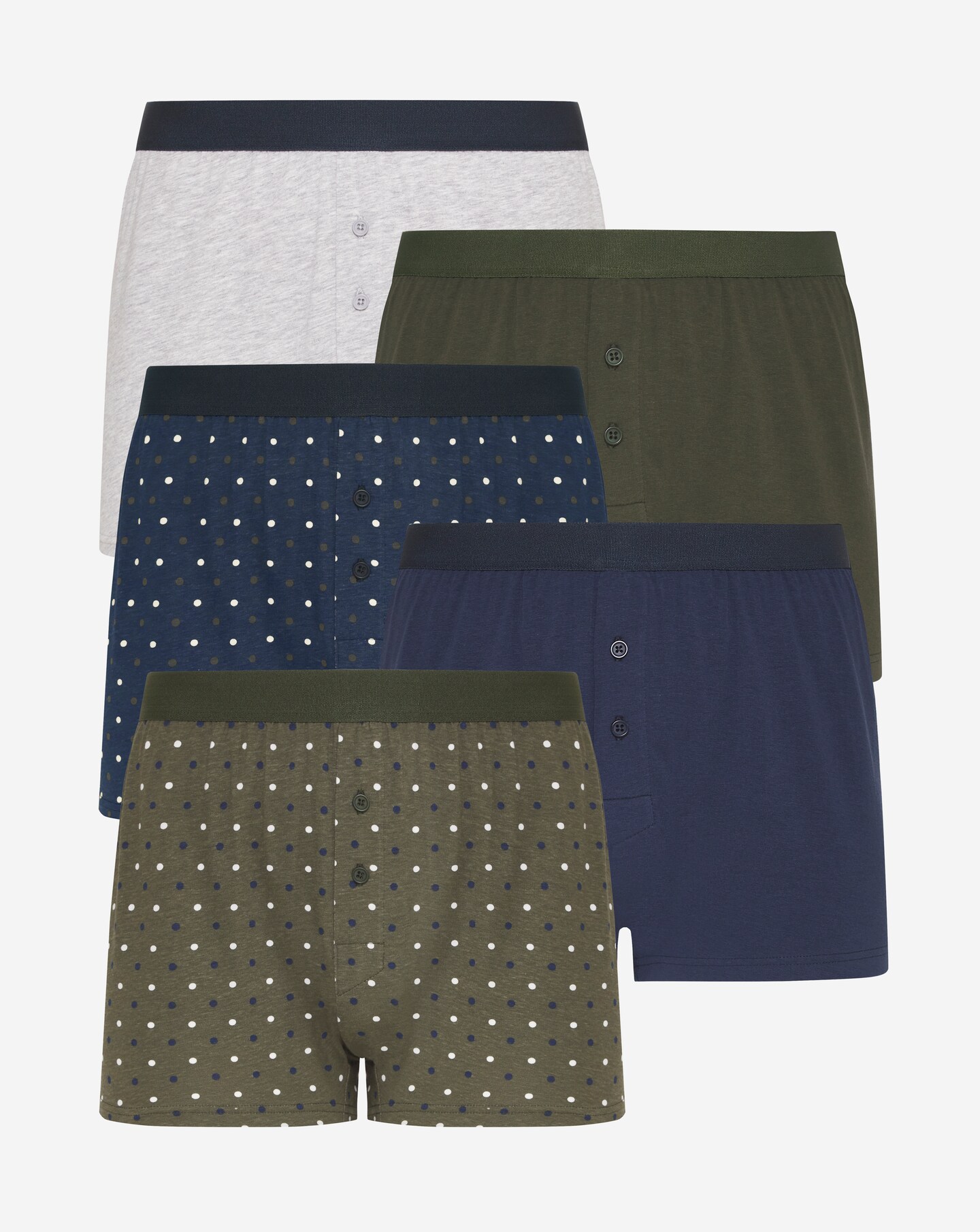 Pack Of 5 Polka Dot Mix Loose Boxers Jacamo